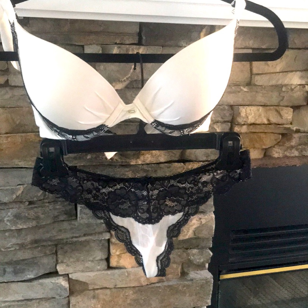 Fabulous by Victoria’s Secret bra. With crystals. With matching thong Panties